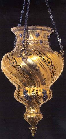 Metal Artwork, Gold Hanger Ornamented With Jewels, Turkish Islamic Works Museum